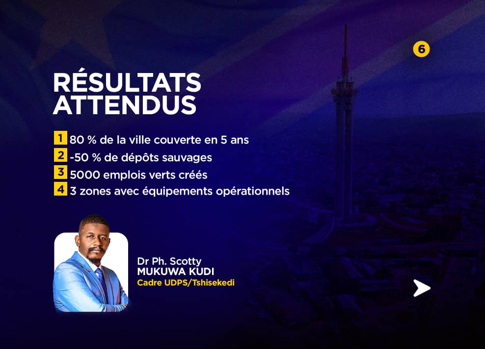 Le Dr Pharmacien Scotty Mukuwa Kudi propose son plan graduel pour une ville saine